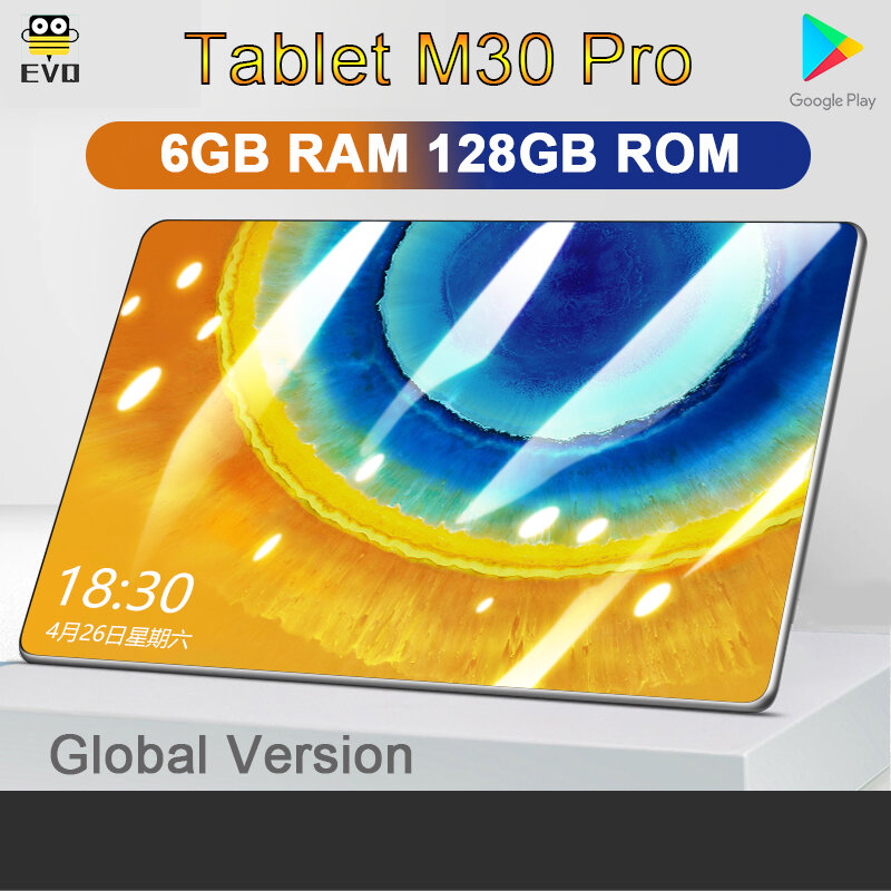 تابلت M30 Pro بشاشة 10.1 بوصة نظام أندرويد 6 جيجا رام 128 جيجا بايت ROM Mtk6797 10 Core تابلت نظام تحديد المواقع هاتف بشريحة اتصال 4G تابلت كمبيوتر نافذة تبويب