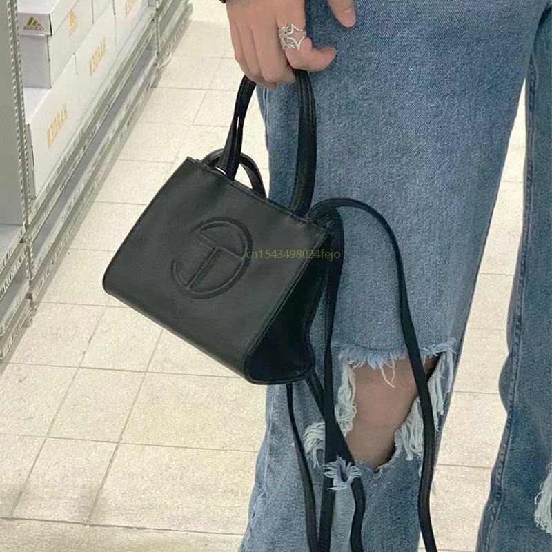 الشهيرة مصمم حقيبة تسوق موضة جلدية العلامة التجارية السيدات حقائب كتف متنقلة للنساء 2021 جديد حقيبة يد فاخرة Telfar حقيبة