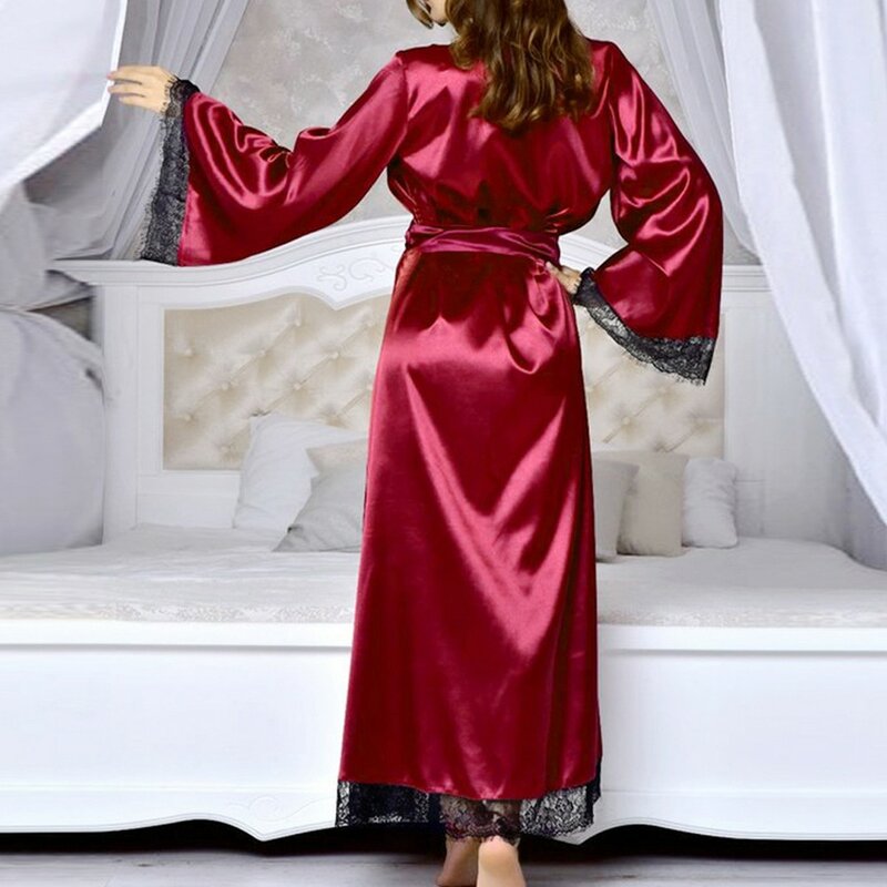 ليلة ناعمة جديدة رداء كيمونو الحرير رداء المرأة الحرير وصيفه الشرف Robes مثير الأحمر Robes الساتان رداء السيدات خلع الملابس العباءات 2020