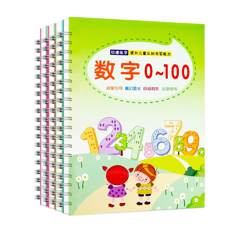 6 كتب/مجموعة كتاب الأطفال القابل لإعادة الاستخدام للخط اليد الكتابة ممارسة كلمة كتاب للأطفال طفل الفن كتاب libros لعبة