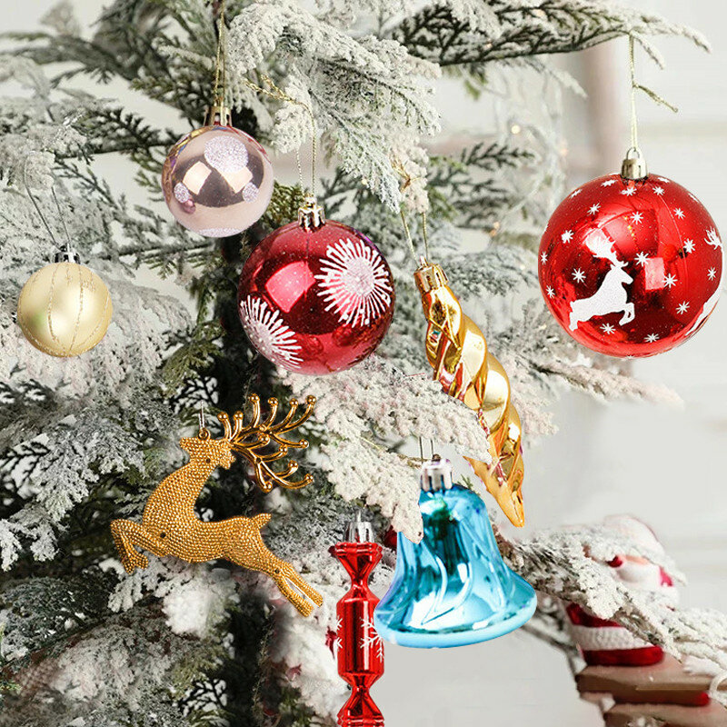ألوان متنوعة كرات عيد الميلاد الإبداعية رسمت شجرة عيد الميلاد الحلي الكرة الرئيسية حفل زفاف عطلة معلقة شجرة المعلقات ديكور
