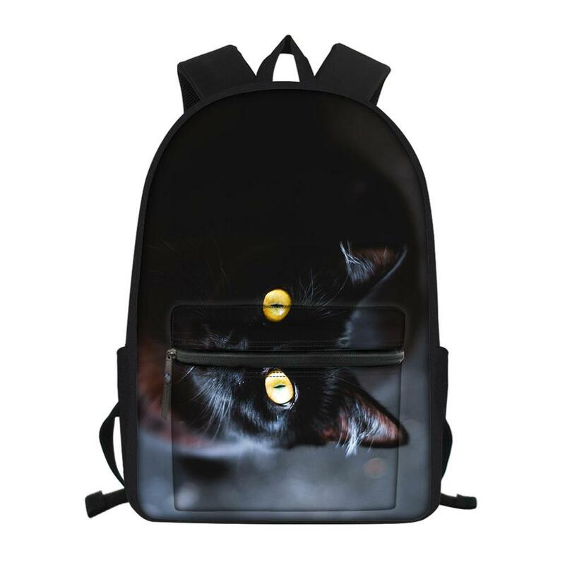 موضة الأطفال حقيبة من القماش الأسود القطط نمط بنات مدرسة كتاب حقائب نسائية متعددة الوظائف حقيبة ظهر للسفر