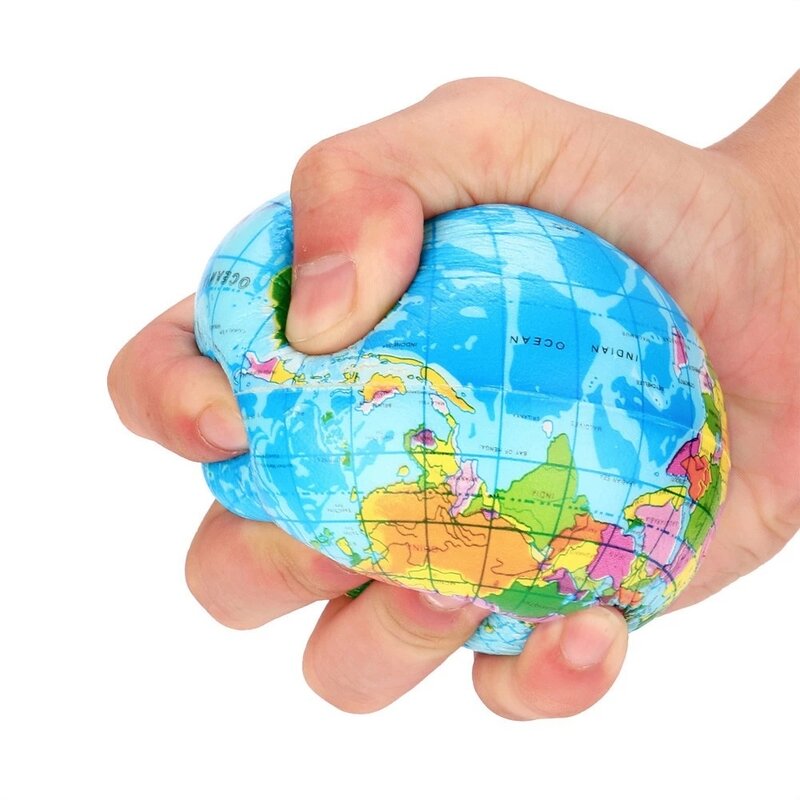 خريطة العالم رغوة مكافحة الإجهاد الكرة vأطلس غلوب النخيل كوكب الأرض الكرة ضغط لعبة اسفنجي الإجهاد الإغاثة لعب للأطفال الفئة