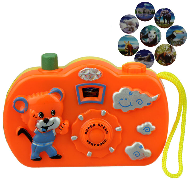 1 قطعة كاميرا الإسقاط ضوء الاطفال ألعاب تعليمية الأطفال لعبة كاميرا بلاستيكية الحيوان العالم الاطفال اللعب عيد ميلاد اللعب لون عشوائي