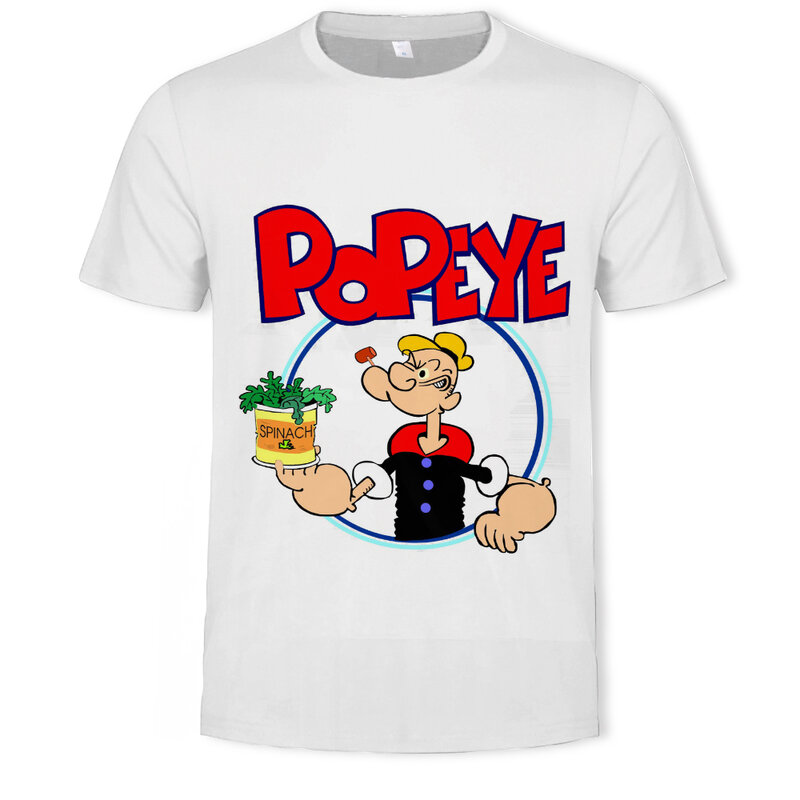 الصيف Popeye-Casual-S قمصان قصيرة الأكمام المرأة تي شيرت الأولاد في الهواء الطلق ثلاثية الأبعاد أنيمي الملابس الشارع الفتيان الكرتون الهبي القمم