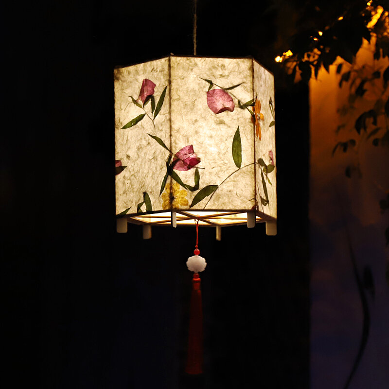 النمط القديم الزهور فوانيس ورقية DIY بها بنفسك اليدوية المواد حقيبة الإبداعية hanfu باليد الفوانيس قصر الفوانيس