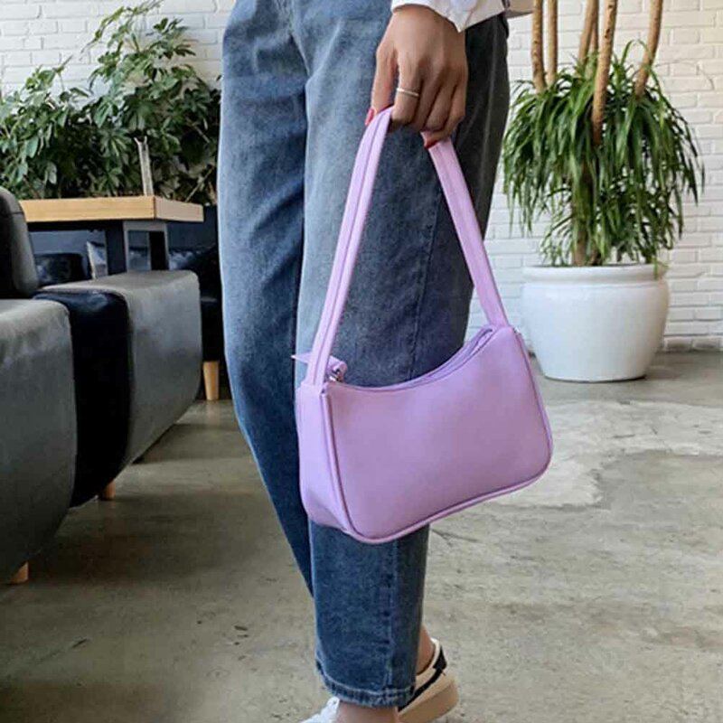 حقيبة تسوق رائعة الموضة ريترو عادية نساء حقائب كتف جلد الإناث بلون حقيبة يد بسلاسل للنساء 2021