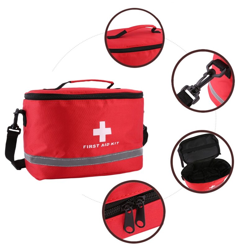 في الهواء الطلق الإسعافات الأولية الرياضة حقائب التخييم المنزلية الطبية الطوارئ بقاء حزمة الأحمر النايلون ضرب عبر رمز حقيبة كروسبودي