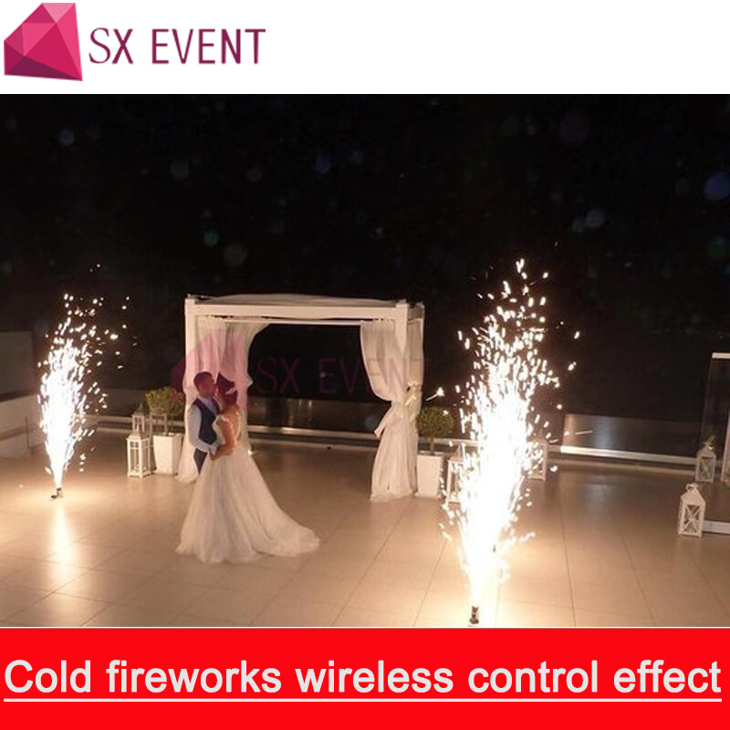 12 قطعة reveiver مع الألعاب النارية عن بعد الشاعل المرحلة تأثير نظام نافورة الباردة لحفل الزفاف