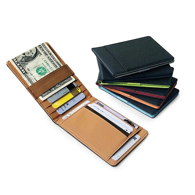 الموضة محفظة صغيرة ضئيلة المال محفظة عملة حقيبة متعددة بطاقة جيب الرجال الأعمال حامل بطاقة الائتمان جواز سفر كليب النقدية المنظم