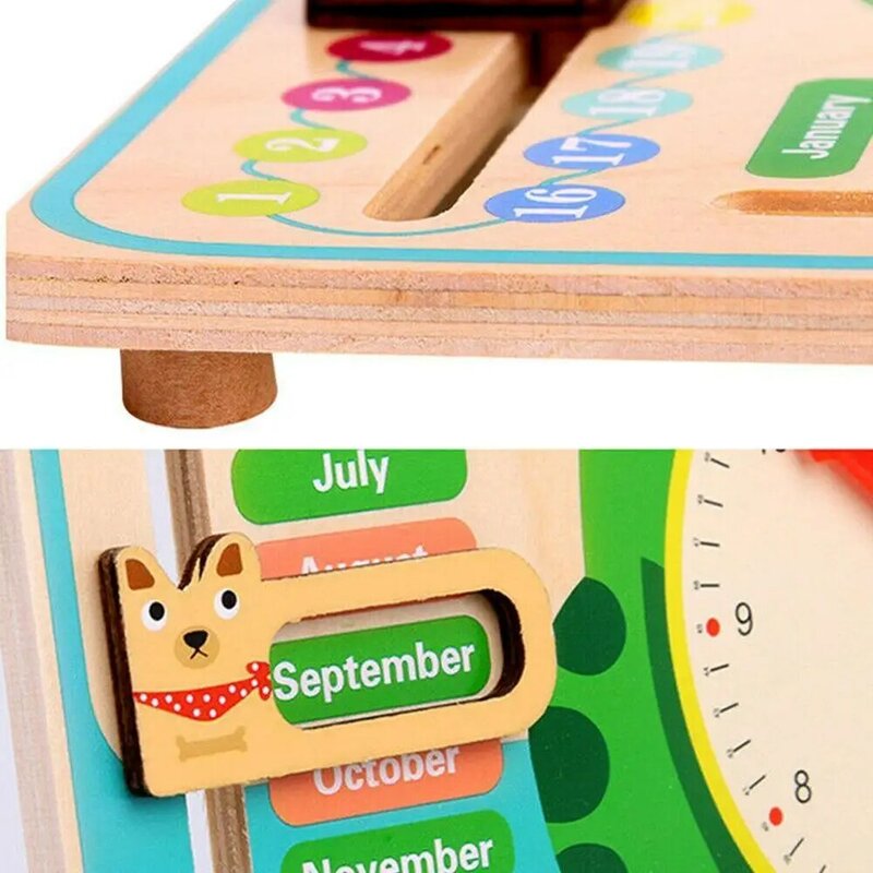 خشبية ساعة تعليمية اللعب ساعة دقيقة الثانية الإدراك الاطفال اللعب الملونة الساعات المبكرة التعلم للأطفال هدية Q2Q8