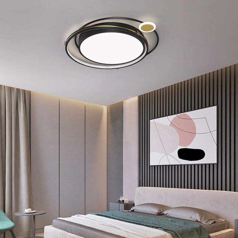 الشمال الأسود الذهب LED أضواء السقف لغرفة النوم المعيشة غرفة الطعام المطبخ المدخل المنزل الديكور الحديثة الداخلية الإنارة