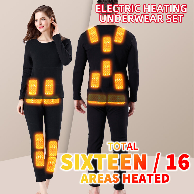 جديد 2021 ذكي التدفئة الملابس ثابت درجة حرارة الرجال الشتاء USB الملابس الساخنة السوداء ملابس اخلية حرارية النساء ساخنة