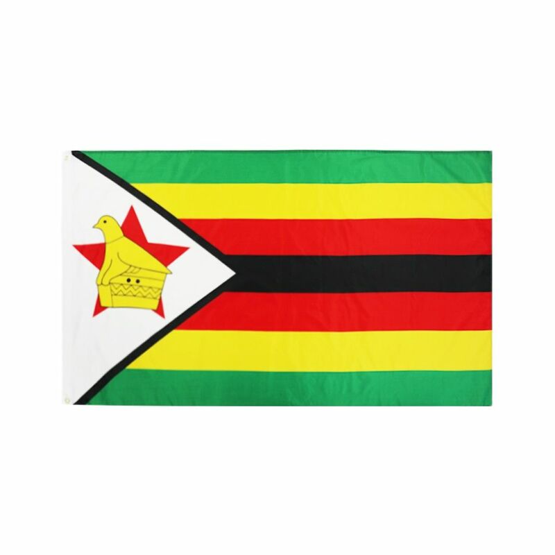 3X5 قدم زيمبابوي العلم الزيمبابوي مع الحلقات النحاسية للديكور #1