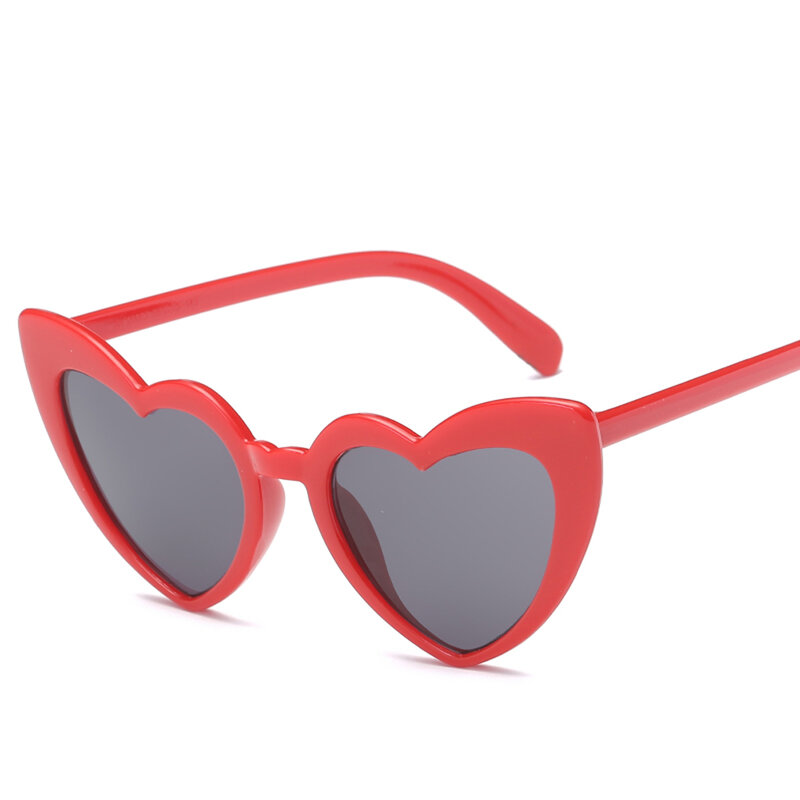 الحب القلب النظارات الشمسية موضة النساء القط العين خمر هدية الكريسماس أسود وردي أحمر شكل قلب نظارات شمسية للنساء Uv400