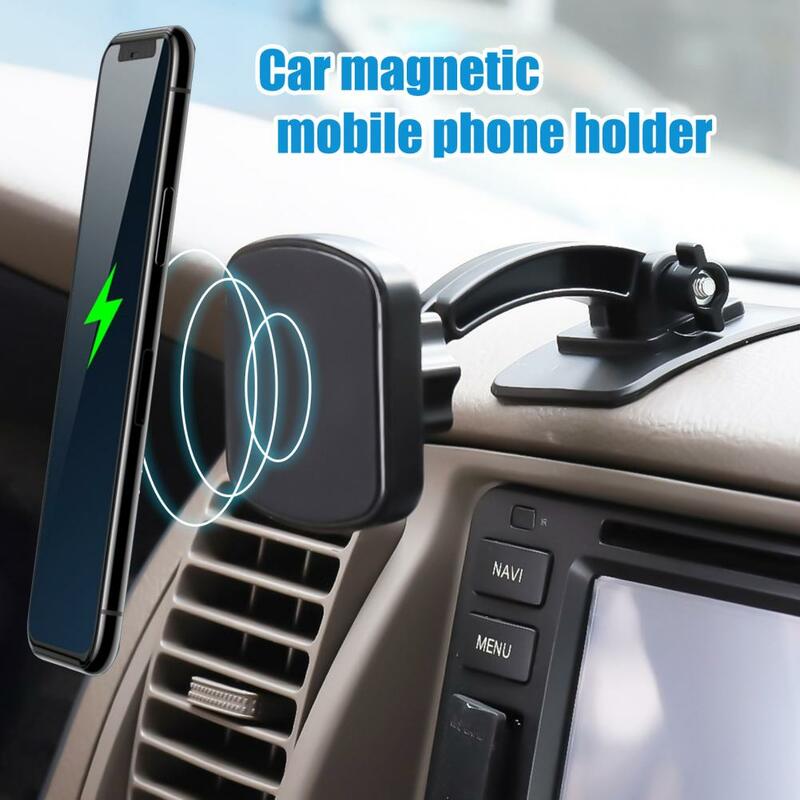 حامل هاتف خلوي مغناطيسي صغير قابل للتعديل للسيارة ، وحدة تحكم مركزية زجاجية أمامية