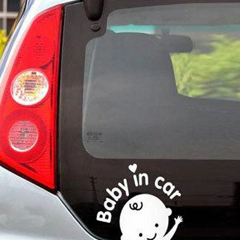 1 قطعة طفل في سيارة يلوحون الطفل على متن علامة السلامة لطيف سيارة ملصق فينيل لاصق لامع