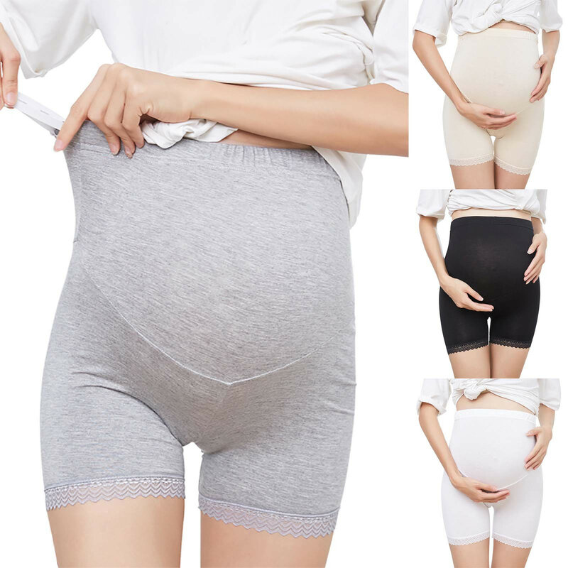 سراويل البطن للنساء الحوامل ملابس خارجية صيفية قصيرة تصميم طماق الأمومة بلون البطن سلامة السراويل مريحة