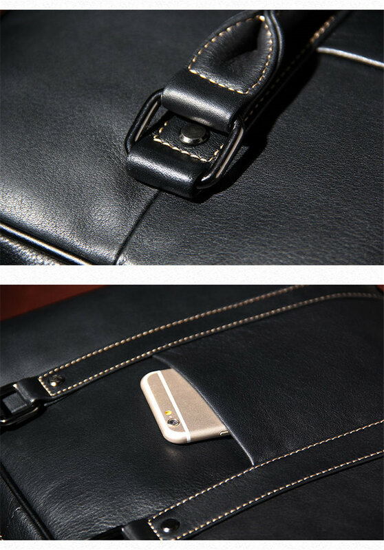 موضة عالية الجودة الطبيعية جلد أصلي للرجال المحمولة الأعمال الكتف قطري حقيبة المحامي حقيبة الكمبيوتر الأفقي