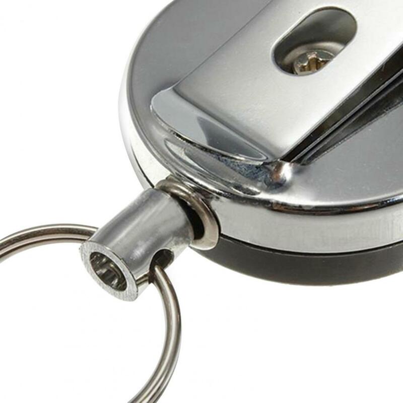 المفاتيح بطاقة شارة حامل مكافحة سرقة مطاطا حبل حزام قابل للسحب كليب سحب حلقة رئيسية للهدايا سلسلة مفاتيح