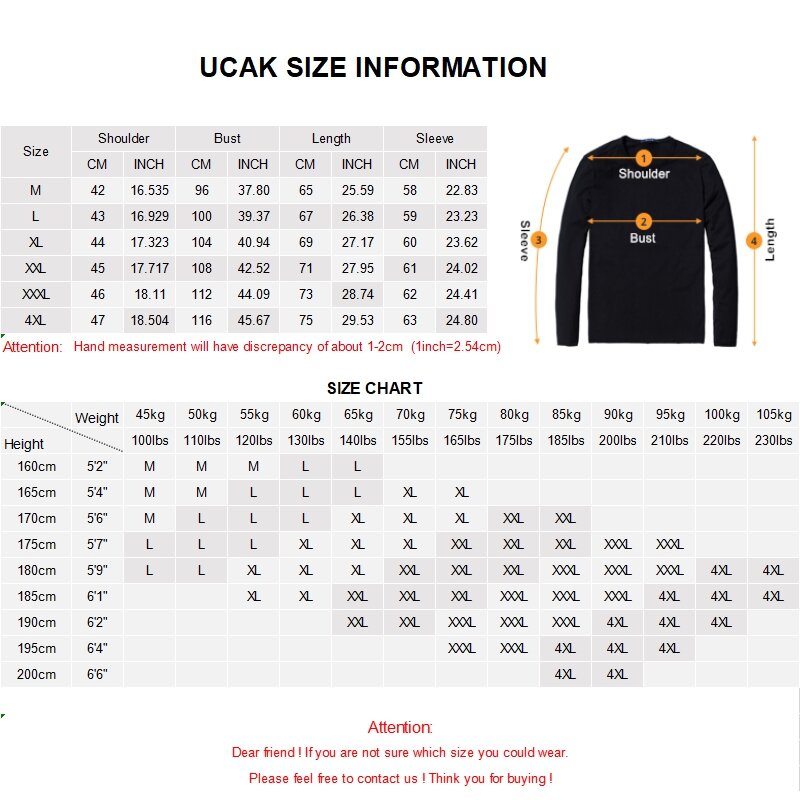 UCAK العلامة التجارية الشارع الشهير مخطط البلوزات رجل الملابس الخريف الشتاء بدوره إلى أسفل طوق سترة سحب أوم السترة الملابس U1092