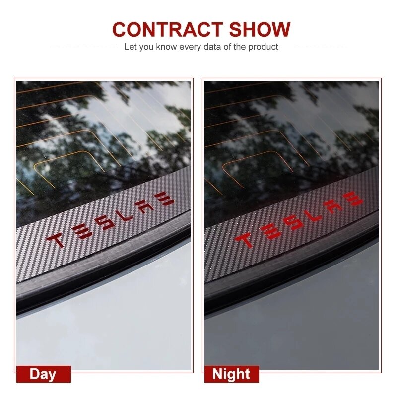 ل تسلا نموذج 3 سيارة الفرامل رفع أضواء مع ملصقات ألياف الكربون الغراء نوع اكسسوارات الديكور نموذج Y S X