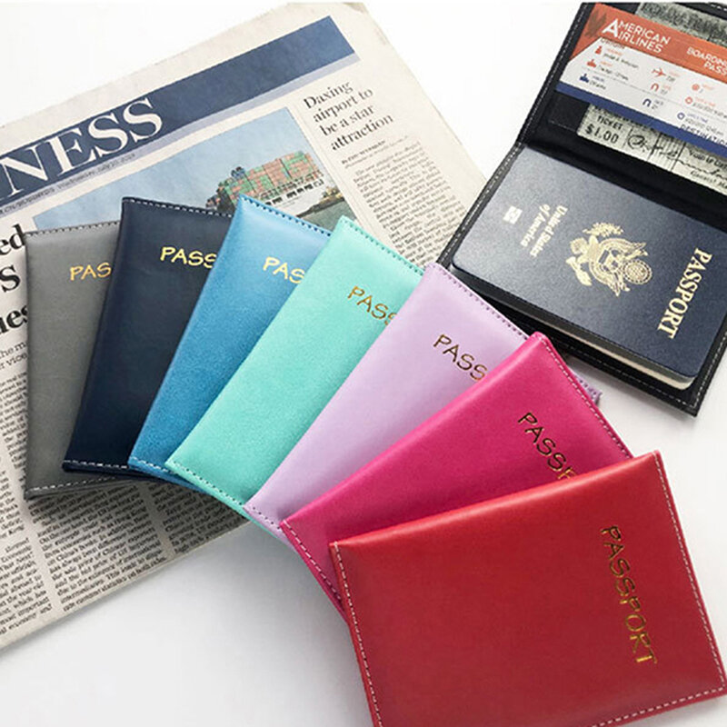 محفظة جواز السفر يغطي محفظة جلدية جوازات السفر بطاقات جواز سفر محفظة بحامل بطاقات منظم وثائق حافظة الرجال النساء