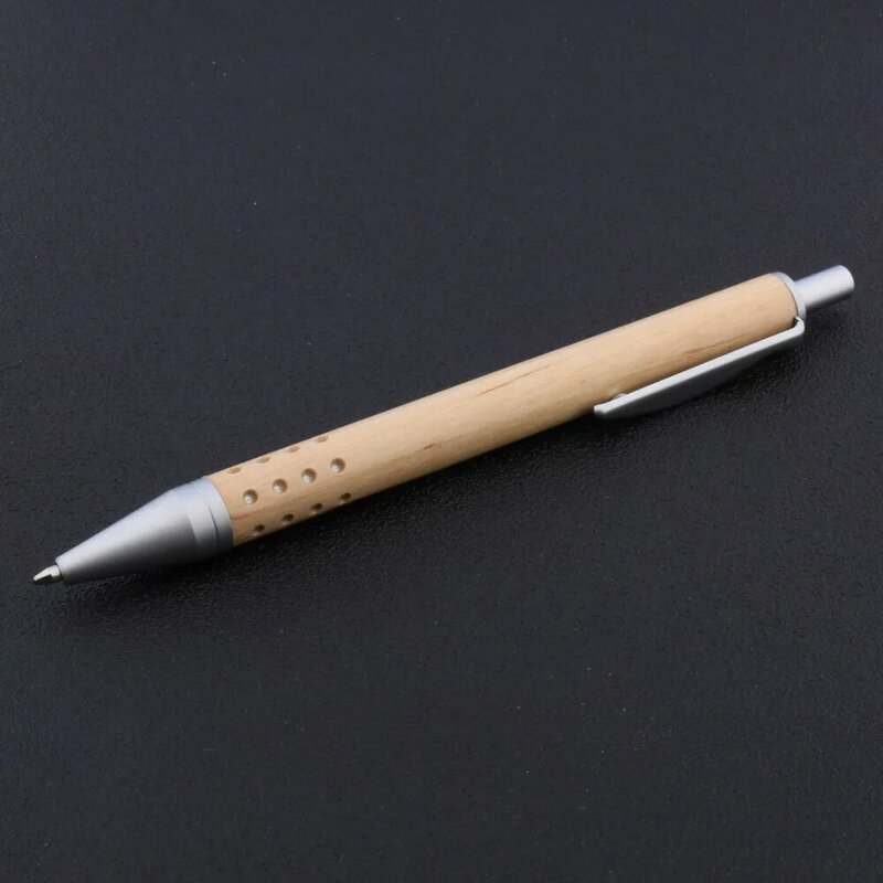 قلم رصاص فضي مع مشبك خشبي ، 24 فتحة ، هدية للطلاب