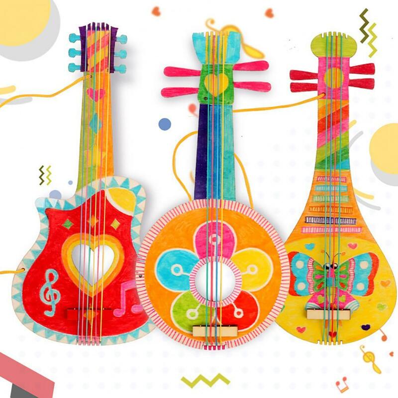 مادة الغيتار دائم الزينة الإبداعية خشبية اليدوية صديقة للبيئة DIY بها بنفسك مادة الغيتار للأطفال 2021
