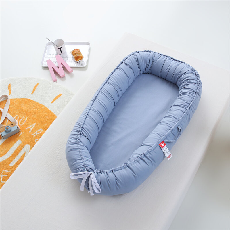سرير أطفال من القطن العضوي لحديثي الولادة ، سرير محمول قابل للضبط من الألياف الليفية قابل للتنفس ، مقعد للأطفال الرضع