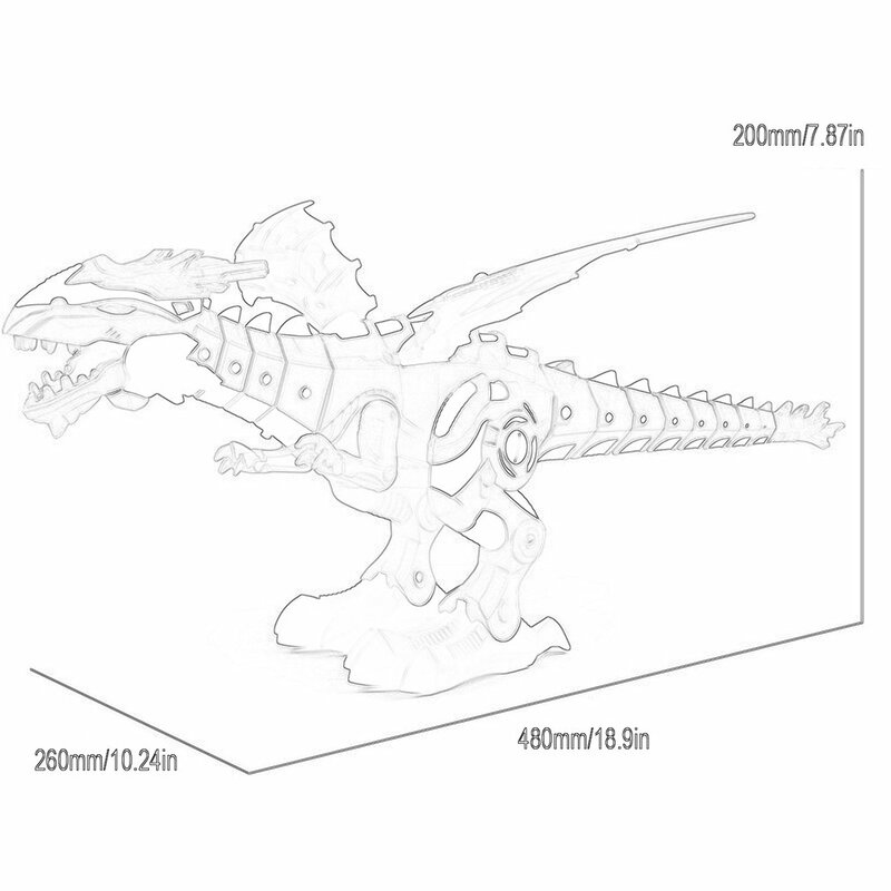 صوت والضوء النار التنفس الميكانيكية التنين ديناصور نموذج اللعب الكهربائية رذاذ لعبة على شكل ديناصور لعب الاطفال