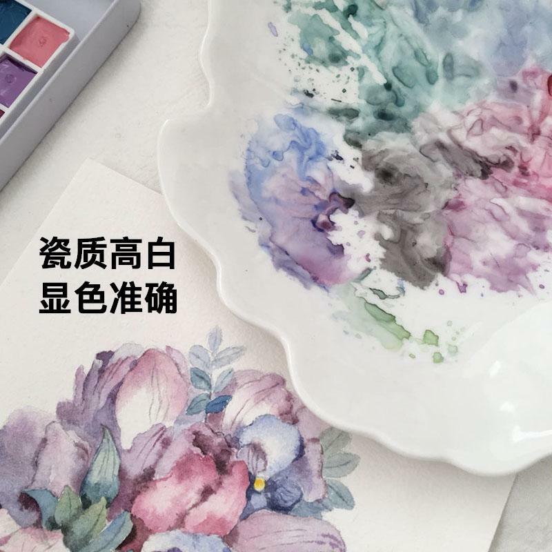 خلق الجمال INS السيراميك لون لوحة لون الماء اللوحة اللوحة الصينية قرص الطلاء مشعر طبق مسمار اللوحة مرسومة باليد