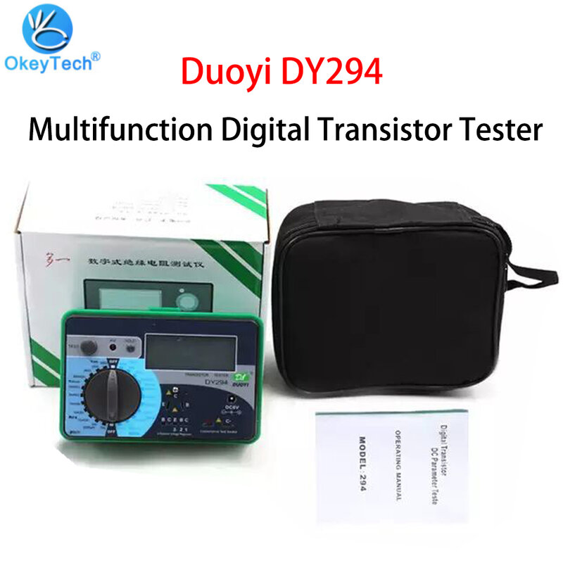 Duoyi DY294 ترانزستور رقمي متعدد الوظائف بتيار مستمر لقياس المعلمة 1000 فولت جهد عكسي السعة SCR FET فاحص شحن مجاني