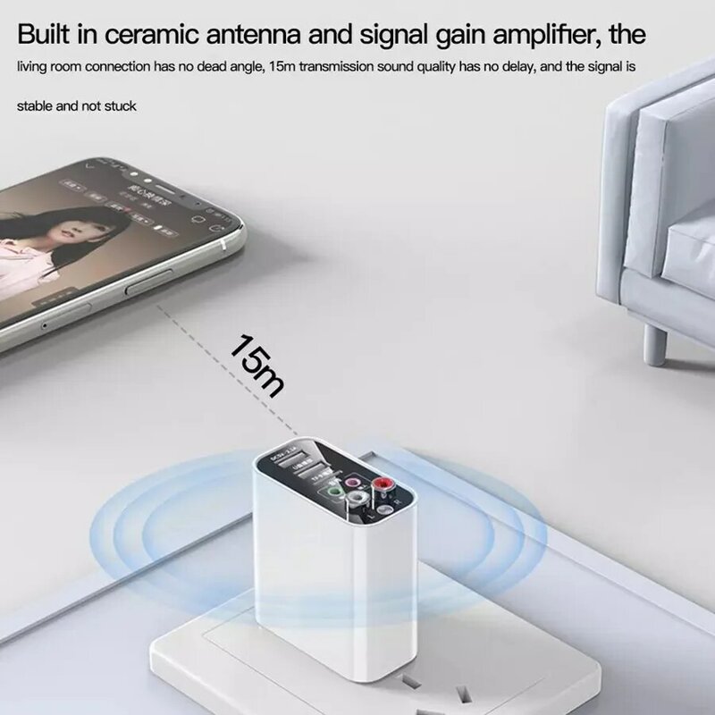 2021NEW Bluetooth5.0 جهاز إرسال سمعي استقبال شاحن سريع 3.5 مللي متر AUX RCA TF U القرص ستيريو الموسيقى اللاسلكية محول التلفزيون سماعة الكمبيوتر