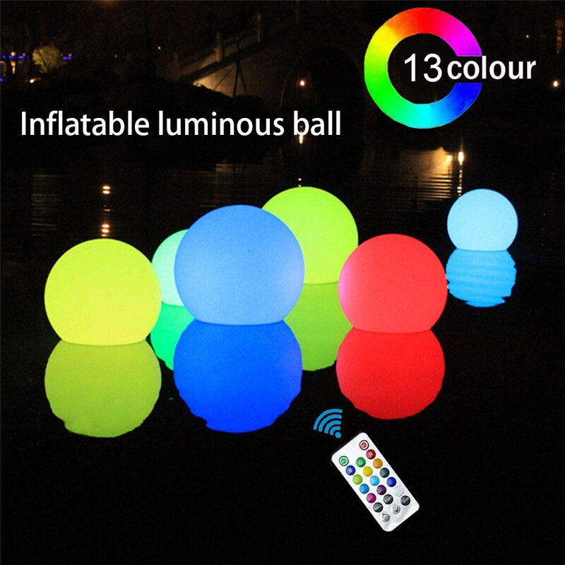 متوهجة الكرة مضحك نفخ الكرة مضيئة 13 ألوان LED الكرة الزخرفية شاطئ الكرة ل نفاث للمعالجة المائية بحوض استحمام خارجي خارج