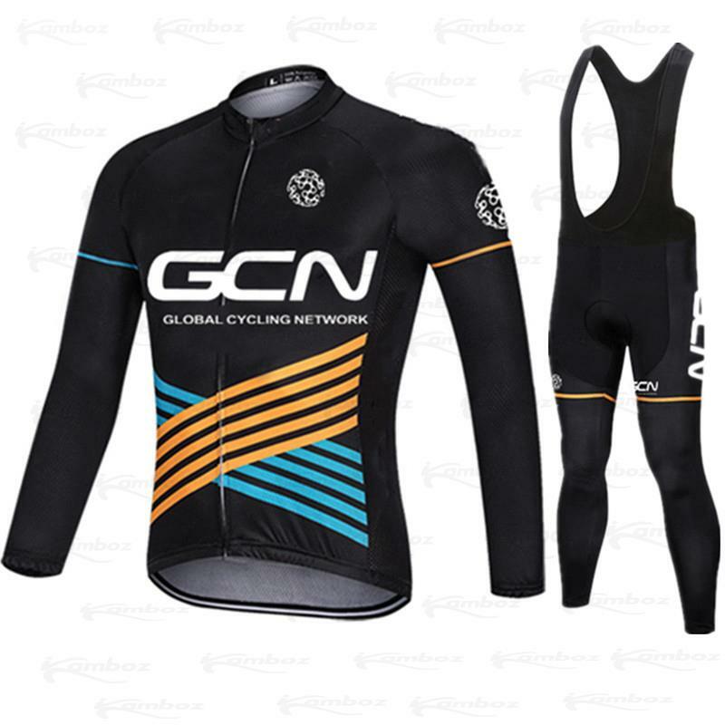 جديد الخريف 2021 فريق GCN الدراجات جيرسي 20D مريلة مجموعة غطاء دراجة موحدة سريعة الجافة دراجة ملابس رجالي طويل الدراجات ارتداء