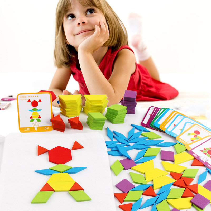 Hot البيع 155 قطعة خشبية بازل قطع المجلس مجموعة الملونة الطفل ألعاب تعليمية للأطفال تعلم تطوير لعبة Y012