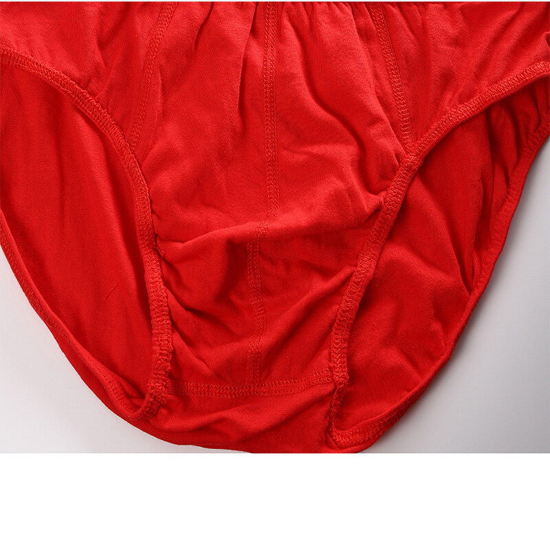 5 قطعة القطن الأحمر الرجال الملابس الداخلية الرجال ملخصات تنفس U-محدب منتصف الخصر لينة الرجال سراويل مثير حجم كبير XXXL XXXXL 5XL 6XL