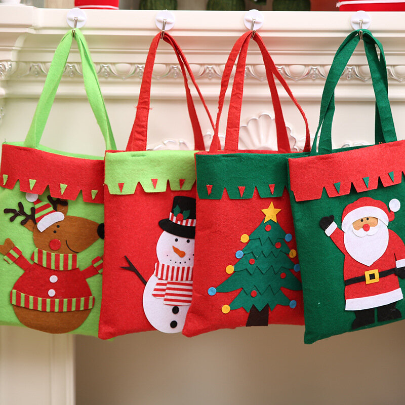 عيد الميلاد كاندي حقيبة سانتا شنطة هدايا عيد الميلاد الديكور للمنزل ندفة الثلج هدية حقيبة عيد ميلاد سعيد زينة