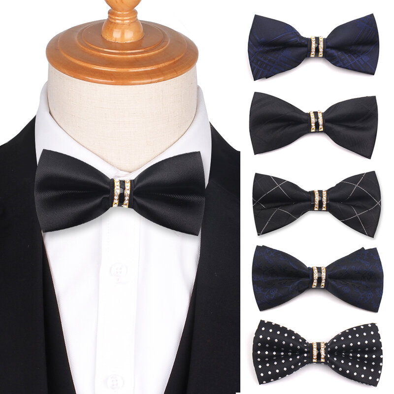 بوتيك جوفاء زخرفة المعادن ربطة القوس فيونكة لحفل زفاف العريس الرجال الرقبة ارتداء فراشة سوداء ربطة عنق ربطة عنق الذكور ربطة القوس فيونكة s