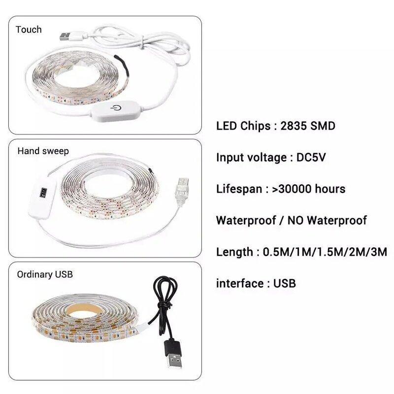 5 فولت USB تنمو شرائط ليد للنباتات phytobar LED زهرة حوض السمك تنمو ضوء SMD2835 الطيف الكامل ضوء داخلي تزايد مصابيح مصباح