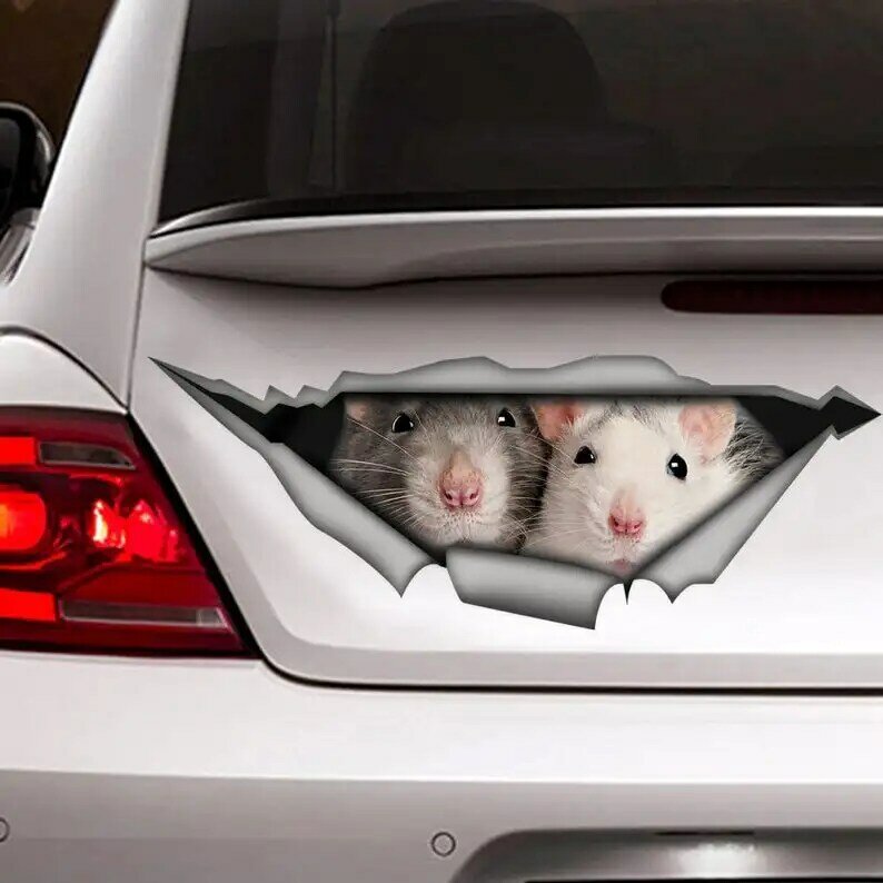 شارات الفئران ، ملصقا مضحك ، ملصقا سيارة الفئران ، ملصقا الفئران ، ملصق الحيوانات الأليفة