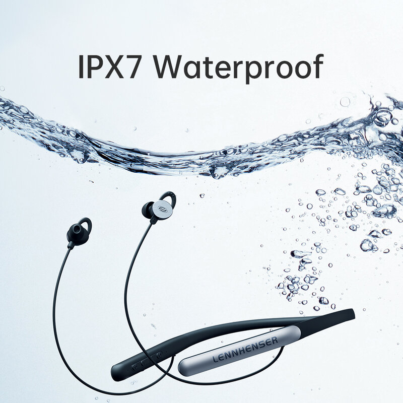 YC إلغاء الضوضاء سماعة سماعة لاسلكية تعمل بالبلوتوث 5.0 سماعات الرقبة HiFi سماعة IPX7 مقاوم للماء مع هيئة التصنيع العسكري لجميع الهواتف