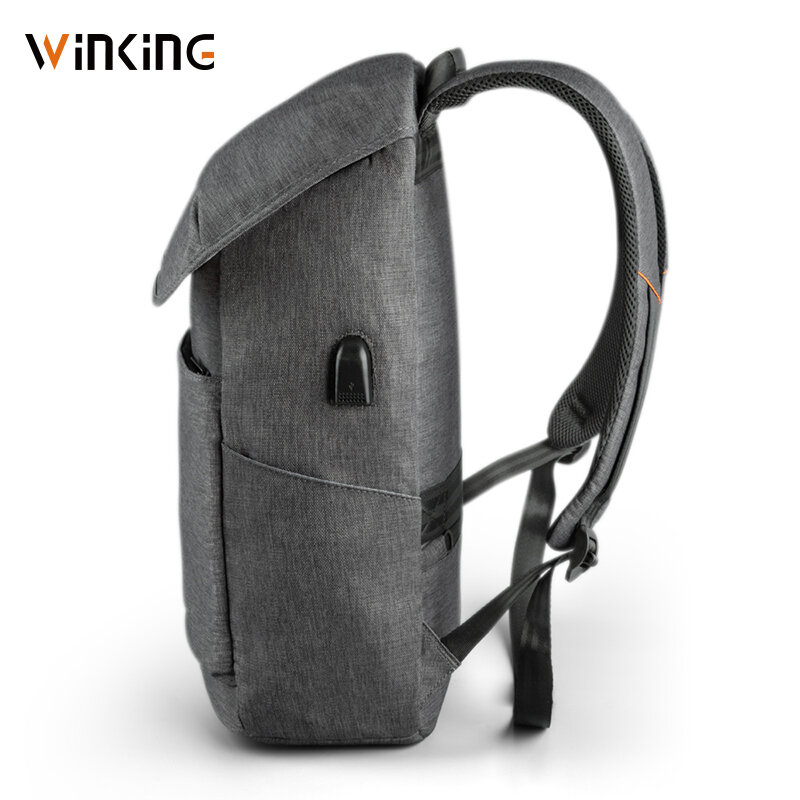 Kingsons-حقيبة ظهر للكمبيوتر المحمول مقاس 15.6 بوصة للرجال والنساء ، حقيبة ظهر خارجية مع شحن USB ، مضادة للماء ، نمط جديد
