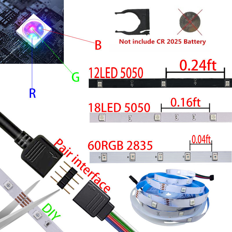 شريط مصابيح Led جديد من Luces Fita RGB 5050 SMD 2835 Luz مناسب للغرف مزود بخاصية البلوتوث والواي فاي يتوافق مع التحكم في أليكسا من Google Tira
