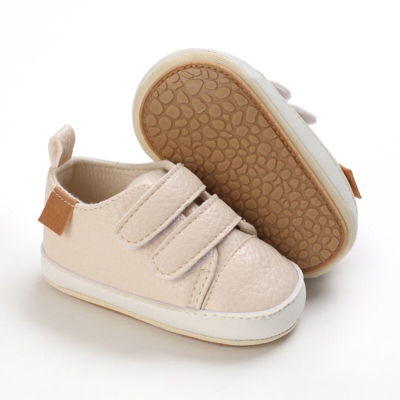 حذاء للأطفال حديثي الولادة الأولاد حذاء رياضة للبنات مشوا لأول مرة للأطفال الصغار برباط من الجلد الصناعي بنعل ناعم أحذية رياضية لعمر 0-18 شهرًا