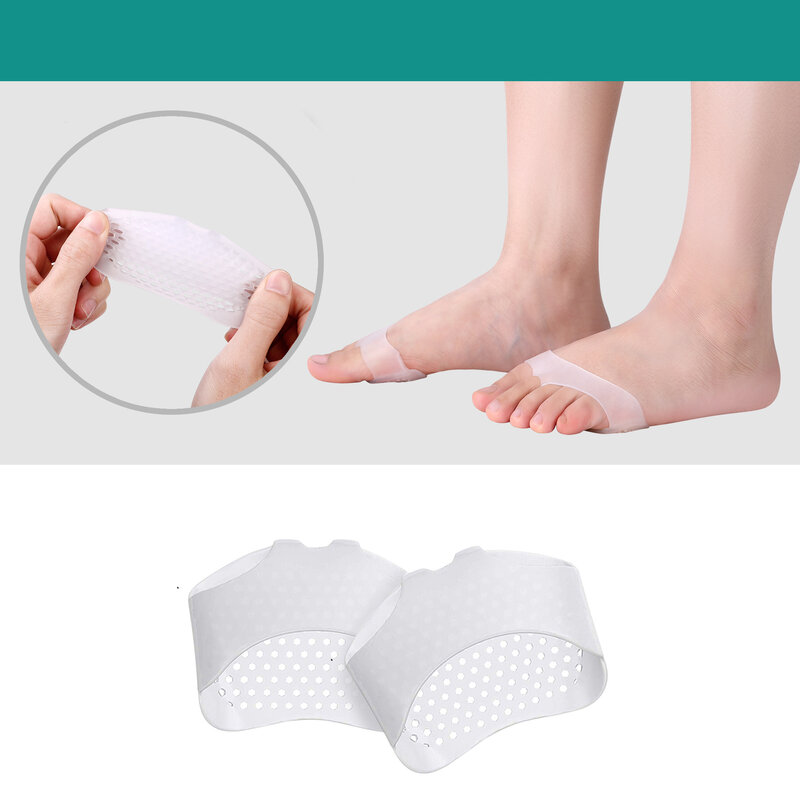 3Pairs Silicone Gel Insoles Pads Cushions Honeycomb Forefoot Pain Support Heel Shoes Slip Resistant Pads Washable Non-slip
