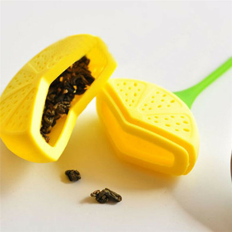 الشاي إينفوسير الليمون شكل فضفاض أوراق الشاي إينفوسير مصفاة ل براد شاي بالنسبة لك الشراب الشاي ينقع الغذاء الصف سيليكون غربال تصفية
