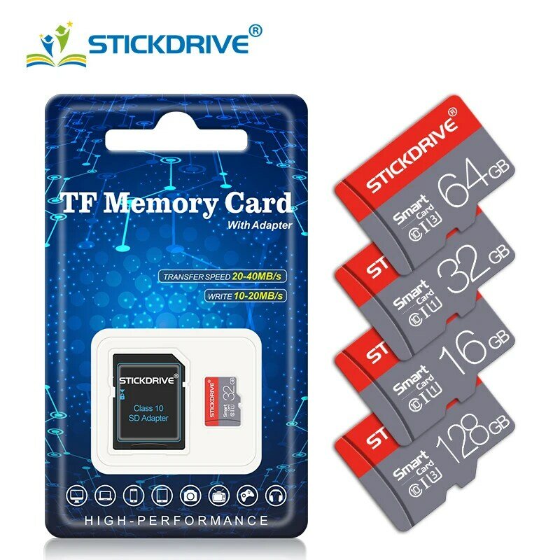 بطاقة ذاكرة micro sd عالية السرعة ، 8 جيجابايت ، 16 جيجابايت ، 32 جيجابايت ، 64 جيجابايت ، 128 جيجابايت ، فئة 10 ، محرك فلاش usb ، محول الهاتف الذكي