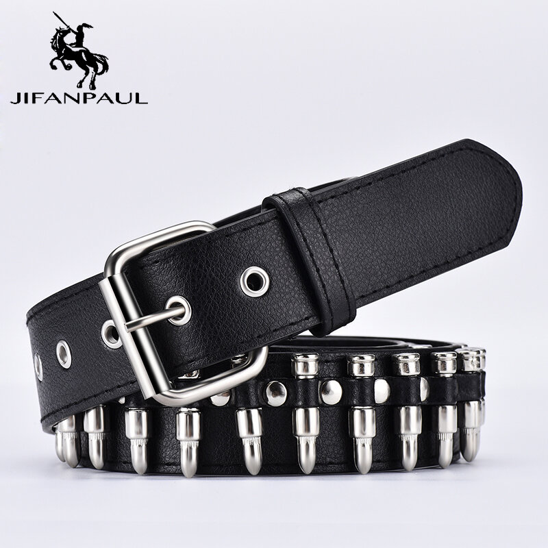 Jifanbull-حزام رصاصة للسيدات ، أفضل بائع ، نمط روك الشرير ، حزام نسائي مع جينز دراجة نارية ، زخرفة عصرية ، شحن مجاني